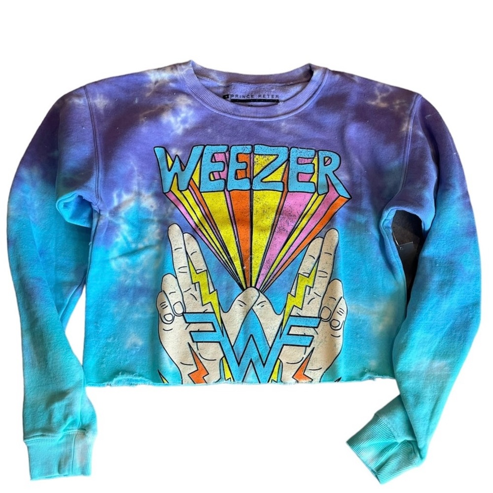 Tie-Dye Cropped Weezer Pullover - Women’s Size Medium - Picture 2 of 6